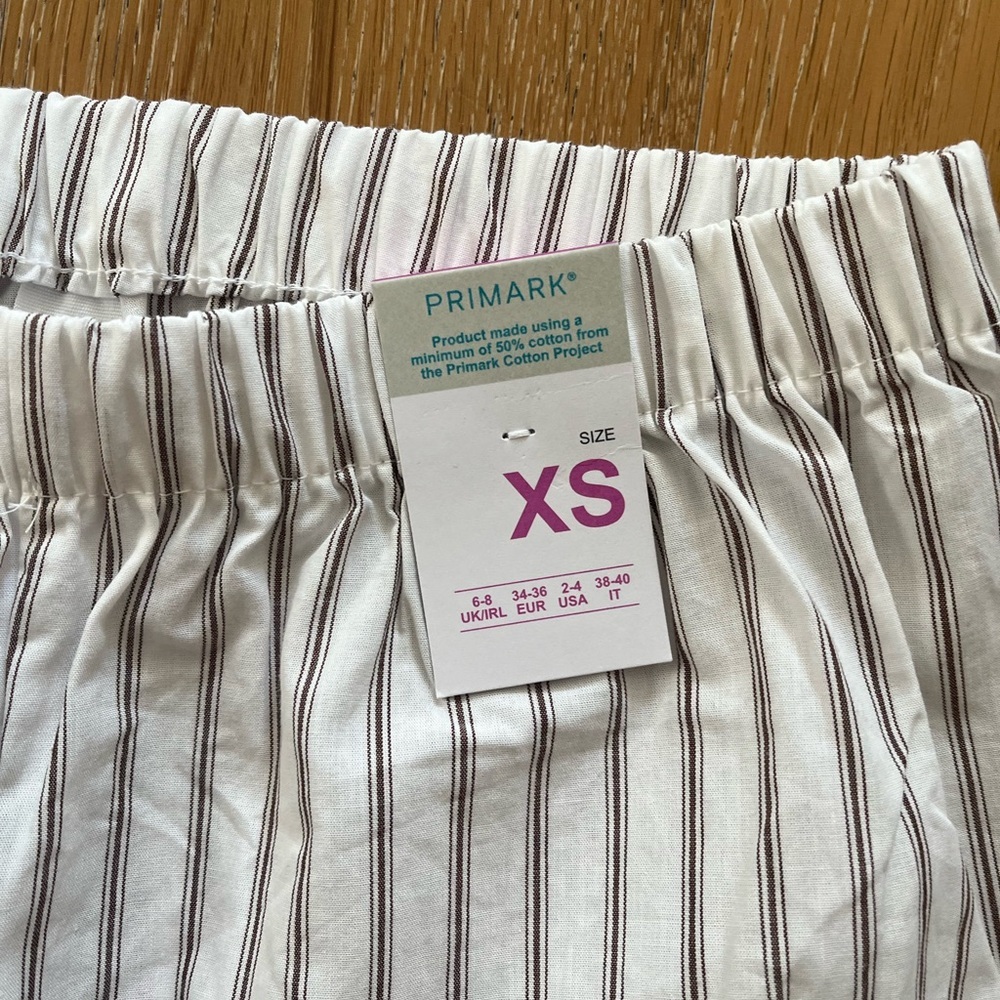 Primark Cream and Brown Striped Pajama Pants loungewear - Picture 4 of 7